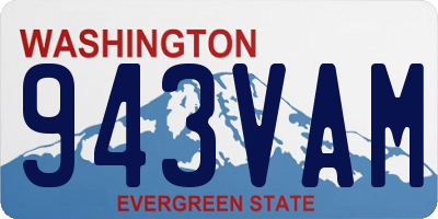 WA license plate 943VAM