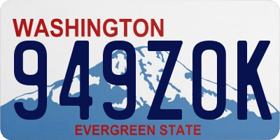 WA license plate 949ZOK