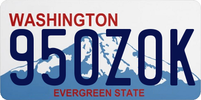 WA license plate 950ZOK