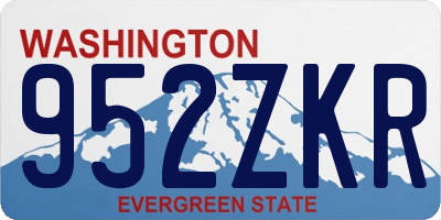 WA license plate 952ZKR