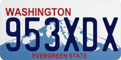 WA license plate 953XDX