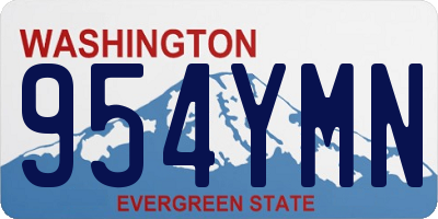 WA license plate 954YMN