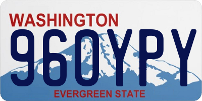 WA license plate 960YPY