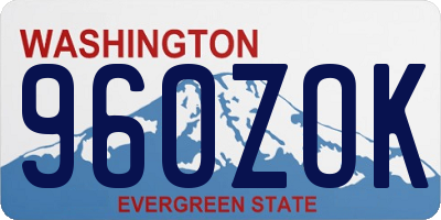 WA license plate 960ZOK