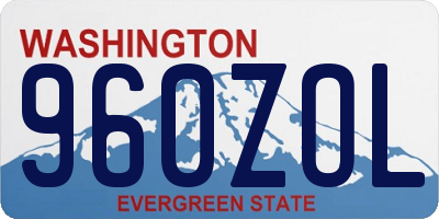 WA license plate 960ZOL