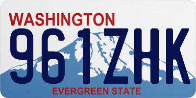 WA license plate 961ZHK