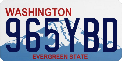 WA license plate 965YBD