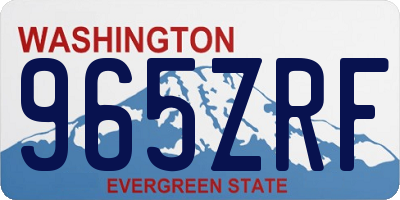 WA license plate 965ZRF