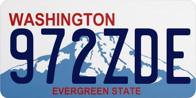 WA license plate 972ZDE