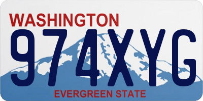 WA license plate 974XYG