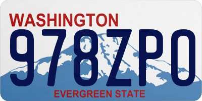 WA license plate 978ZPO