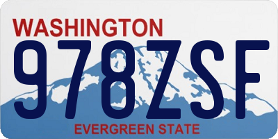 WA license plate 978ZSF