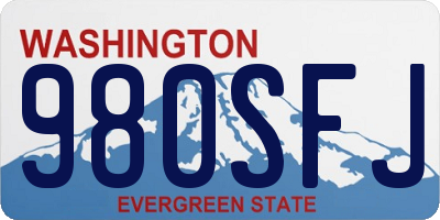 WA license plate 980SFJ