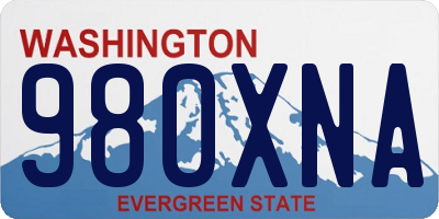 WA license plate 980XNA