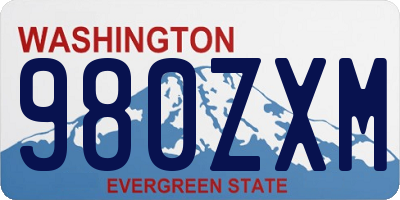 WA license plate 980ZXM