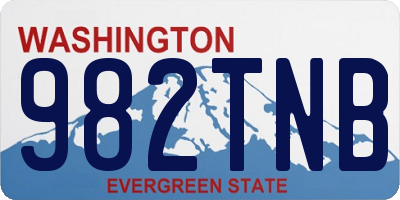 WA license plate 982TNB