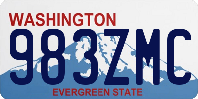 WA license plate 983ZMC