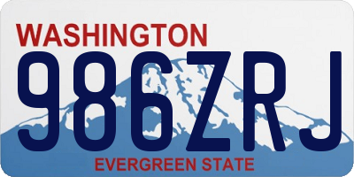 WA license plate 986ZRJ