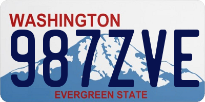 WA license plate 987ZVE