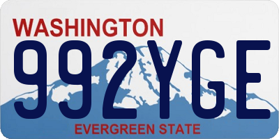 WA license plate 992YGE