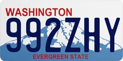 WA license plate 992ZHY