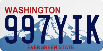 WA license plate 997YIK