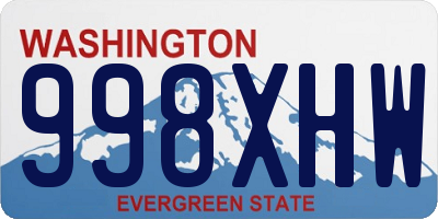 WA license plate 998XHW