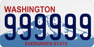 WA license plate 999999