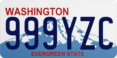 WA license plate 999YZC