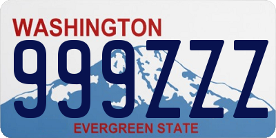 WA license plate 999ZZZ