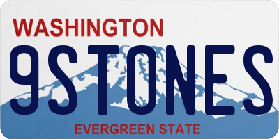 WA license plate 9STONES