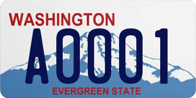 WA license plate A0001