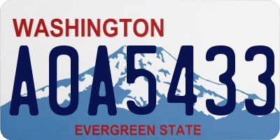 WA license plate A0A5433