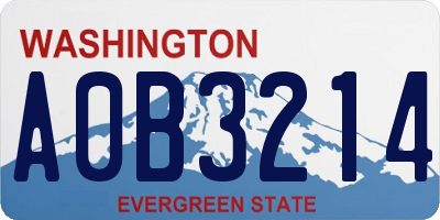 WA license plate A0B3214