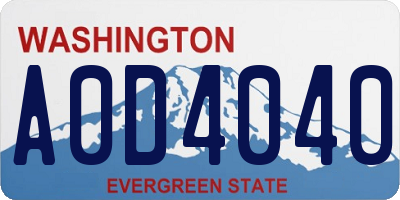 WA license plate A0D4040