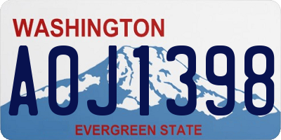 WA license plate A0J1398