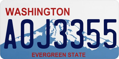 WA license plate A0J3355