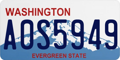 WA license plate A0S5949