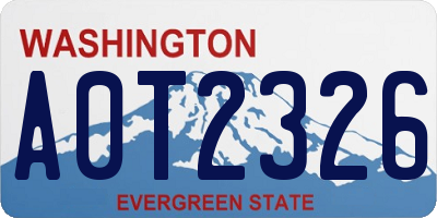 WA license plate A0T2326