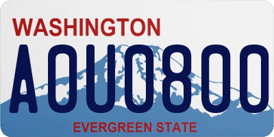 WA license plate A0U0800