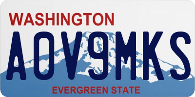 WA license plate A0V9MKS