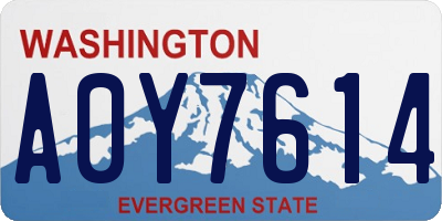 WA license plate A0Y7614