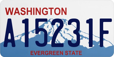 WA license plate A15231F