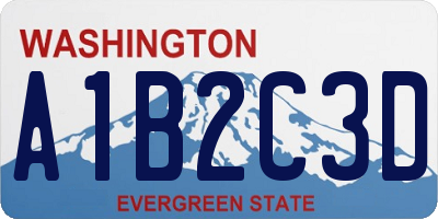 WA license plate A1B2C3D