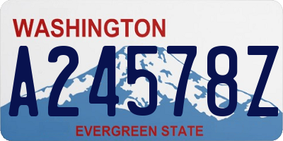 WA license plate A24578Z