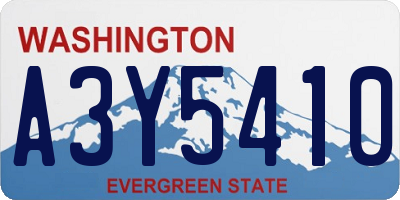 WA license plate A3Y5410