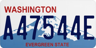 WA license plate A47544E