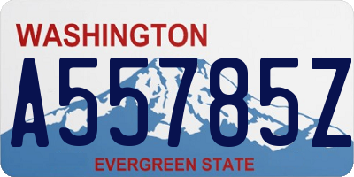 WA license plate A55785Z