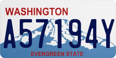 WA license plate A57194Y