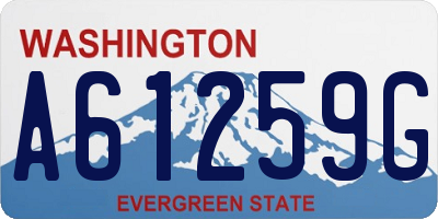 WA license plate A61259G